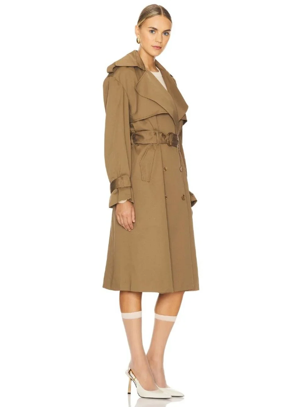 Bardot Halle Trench Coat in Khaki